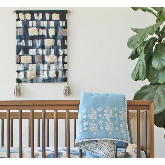 Nautical Nursery Décor, Dyed Cotton Wall Hanging for Boys and Girls, Ocean Bl... - Picture 4 of 5